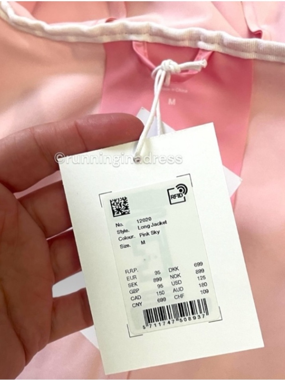 NWT RAINS Pink Sky Long Jacket Waterproof Unisex Rain Coat Medium M - Picture 9 of 16